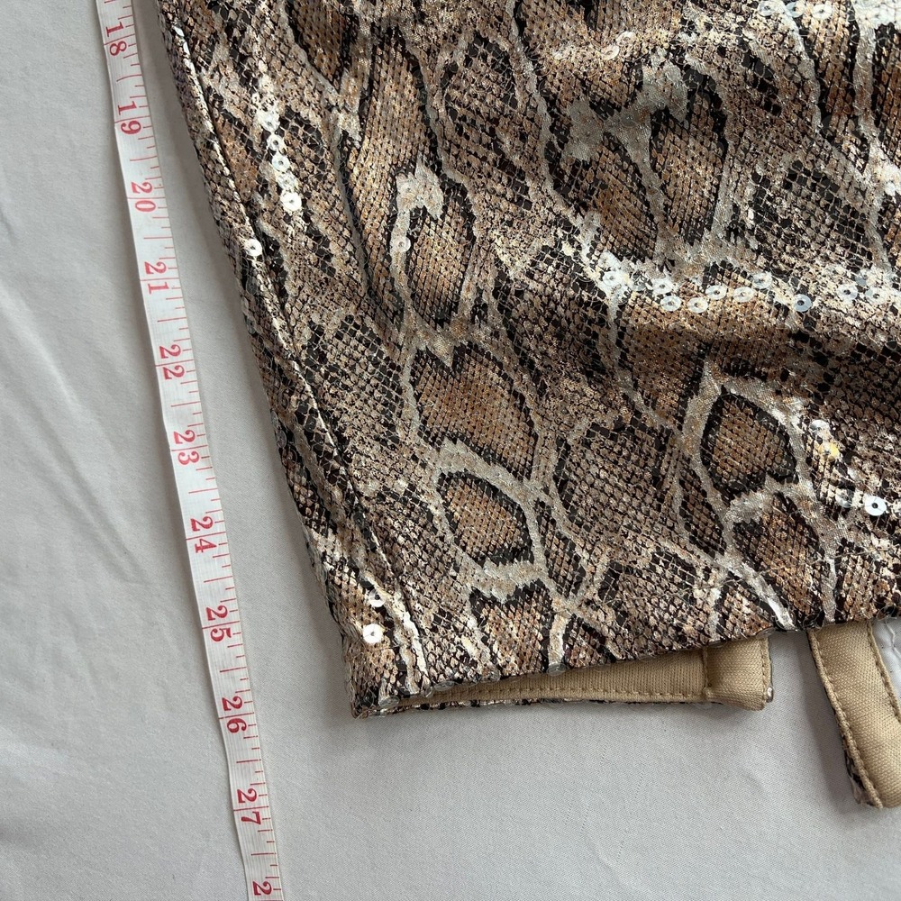 Fashion 2 Figure Gold Sequin‎ Snake Print Midi Skirt - Picture 5 of 7